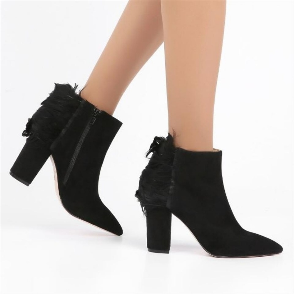 Katy Perry Oiseau black suade Feather Bootie - Picture 2 of 6